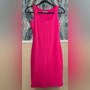 Heart & Hips Hot Pink Ribbed Bodycon Dress, Size S